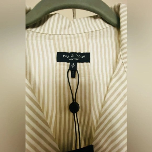 NWT Rag & Bone Beige Reed Stripe Shirt Size Small - Picture 7 of 10